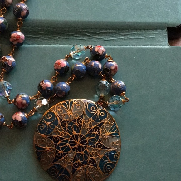 Vintage Cloisonné Necklace, a standalone piece ! - Picture 5 of 5